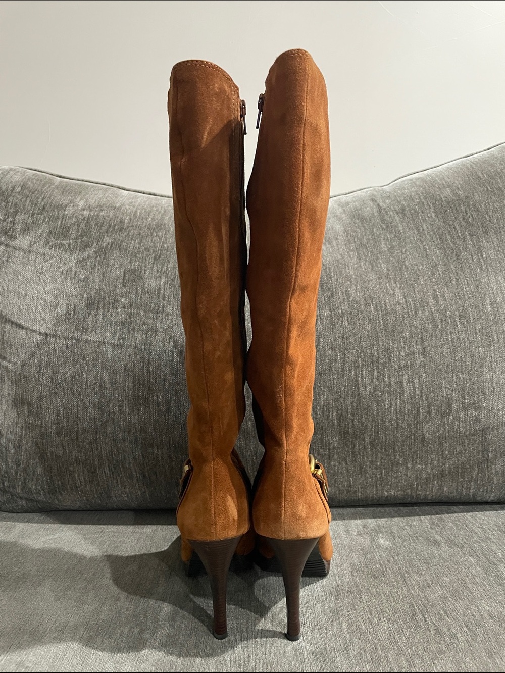 Michael Kors Cognac Suede Leather Knee-High Boots Size 8 - Picture 7 of 15